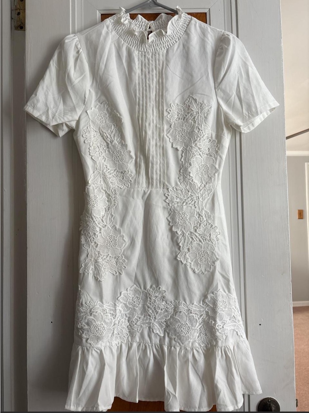 Fashion Nova White Embroidered Mini Dress